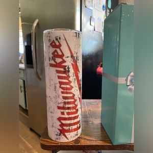 NWT Milwaukee tool co red& white 20 oz tumbler vacuum sealed stainless steel